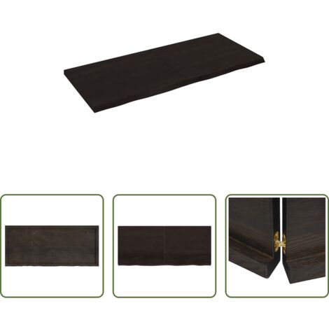 Ripiano in legno -  Ripiano Marrone Scuro 140x60x(2-4) cm Massello Rovere Trattato