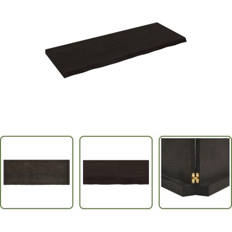Ripiano in legno -  Ripiano Marrone Scuro 160x60x(2-6) cm Massello Rovere Trattato
