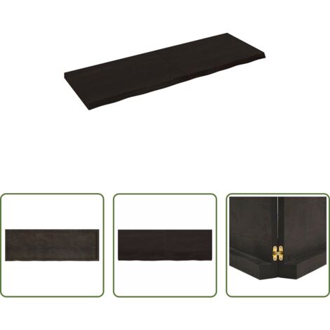 Ripiano in legno -  Ripiano Marrone Scuro 180x60x(2-6) cm Massello Rovere Trattato