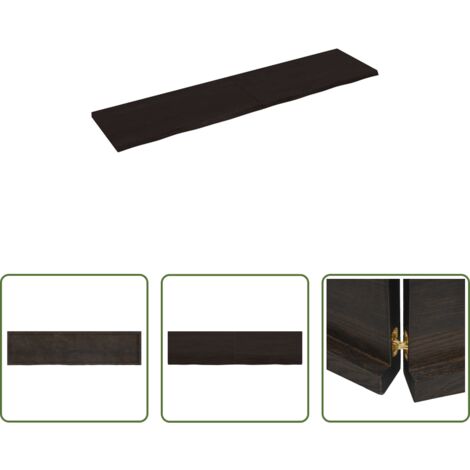 Ripiano in legno -  Ripiano Marrone Scuro 200x50x(2-4) cm Massello Rovere Trattato