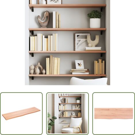 Ripiano in legno -  Ripiano Muro Marrone Chiaro 100x30x2cm Massello Rovere Trattato
