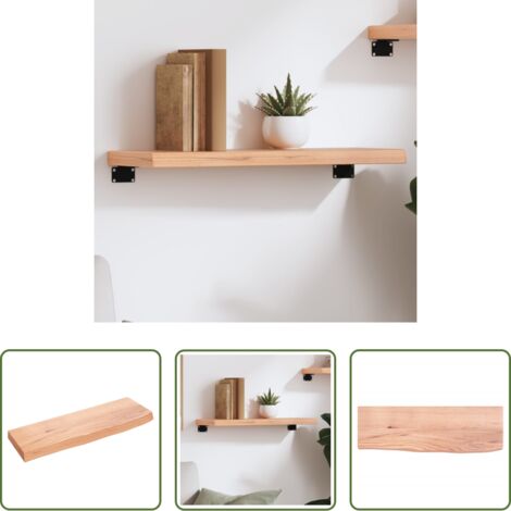 Ripiano in legno -  Ripiano Muro Marrone Chiaro 60x20x4 cm Massello Rovere Trattato