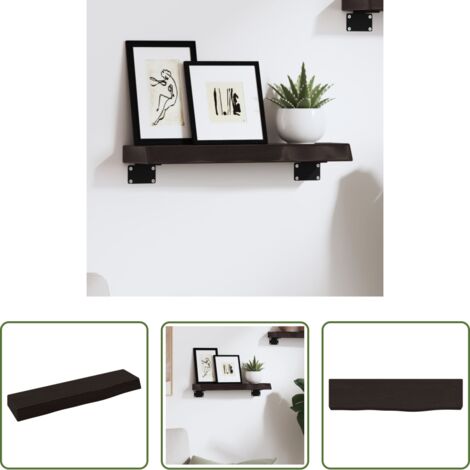 Ripiano in legno -  Ripiano Muro Marrone Scuro 40x10x4 cm Massello Rovere Trattato