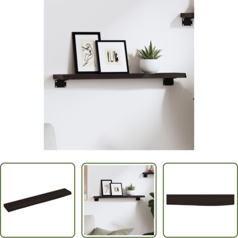 Ripiano in legno -  Ripiano Muro Marrone Scuro 60x10x2 cm Massello Rovere Trattato