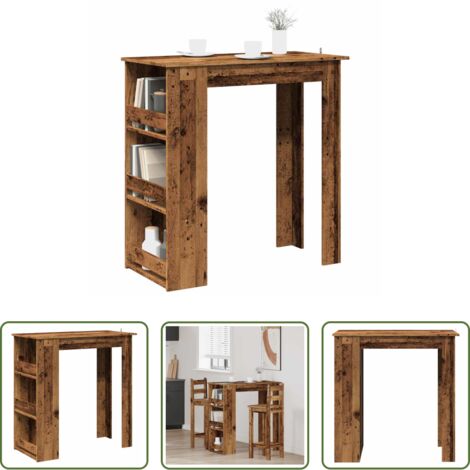 Ripiano in legno -  Tavolo da Bar con Ripiano Legno Antico 102x50x103,5 cm