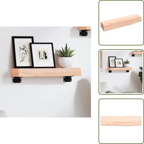 Ripiano in legno - vidaXL Ripiano a Parete 40x10x6 cm Legno Massello Rovere Non Trattato -