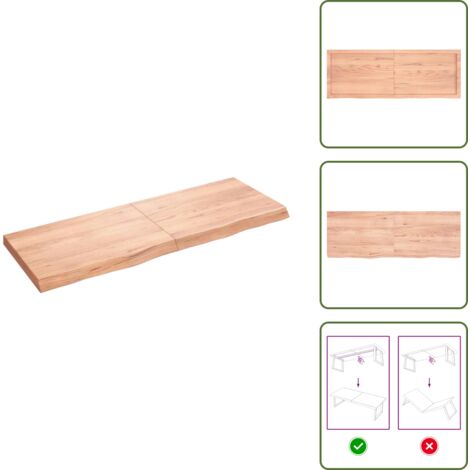Ripiano in legno - vidaXL Ripiano Muro Marrone 140x50x(2-6) cm Massello Rovere Trattato -