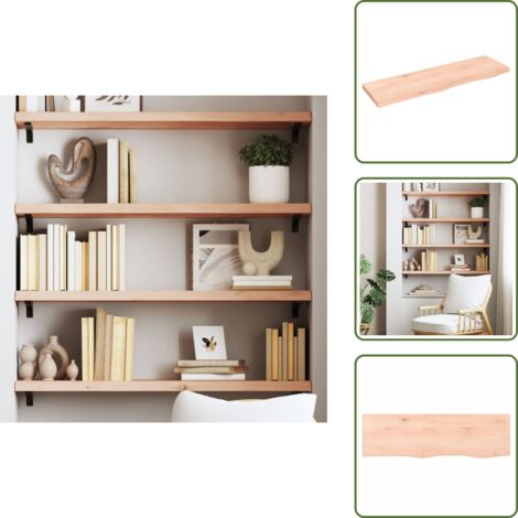 Ripiano in rovere non trattato - vidaXL Ripiano a Parete 100x30x(2-4) cm Massello Rovere Non Trattato - Ripiano in rovere naturale