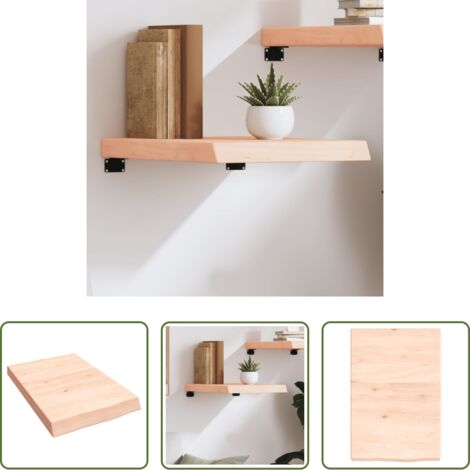 Ripiano in rovere -  Ripiano a Parete 40x60x(2-6) cm Massello Rovere Non Trattato