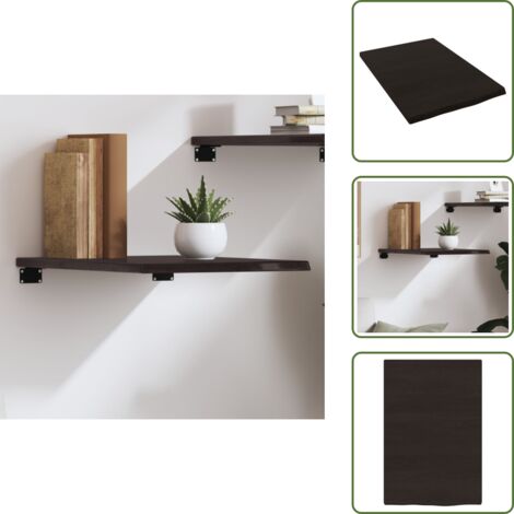 Ripiano in rovere - vidaXL Ripiano Muro Marrone Scuro 40x60x2 cm Massello Rovere Trattato -