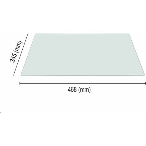 Ripiano in Vetro Crisp per Frigoriferi Hoover Candy Iberna Zerowatt, Dimensione 468x245 (mm) Trasparente, Modelli FRKW024D FRKDA24SIL FRCIC3210SL