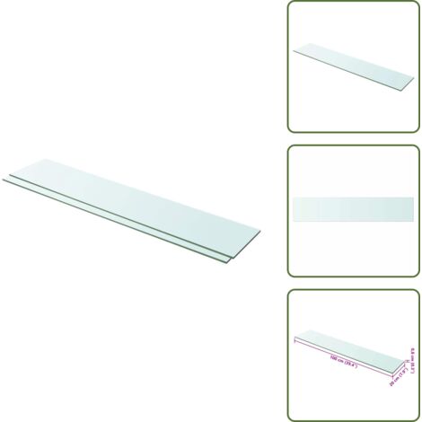 Ripiano in vetro - vidaXL Mensole in Vetro Trasparente 2 pz 100x20 cm -