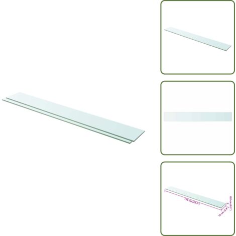 Ripiano in vetro - vidaXL Mensole in Vetro Trasparente 2 pz 110x15 cm - Espositore