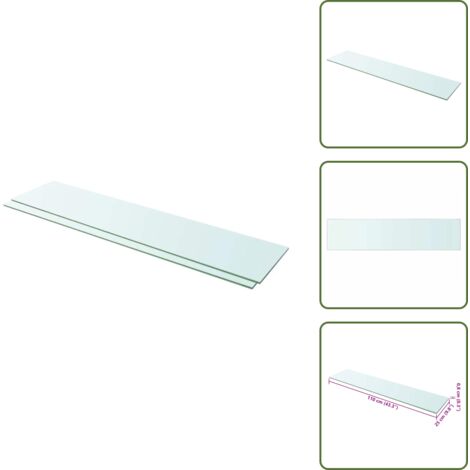 Ripiano in vetro - vidaXL Mensole in Vetro Trasparente 2 pz 110x25 cm -