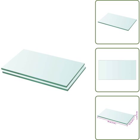 Ripiano in vetro - vidaXL Mensole in Vetro Trasparente 2 pz 30x12cm - Supporto per prodotti