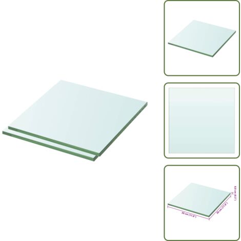 Ripiano in vetro - vidaXL Mensole in Vetro Trasparente 2 pz 30x30 cm - Espositore muro