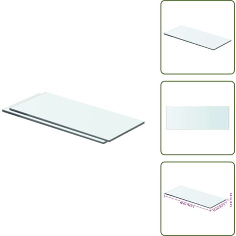 Ripiano in vetro - vidaXL Mensole in Vetro Trasparente 2 pz 40x12 cm - Supporto muro
