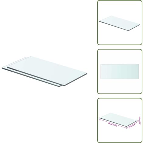 Ripiano in vetro - vidaXL Mensole in Vetro Trasparente 2 pz 40x15 cm - Espositore muro