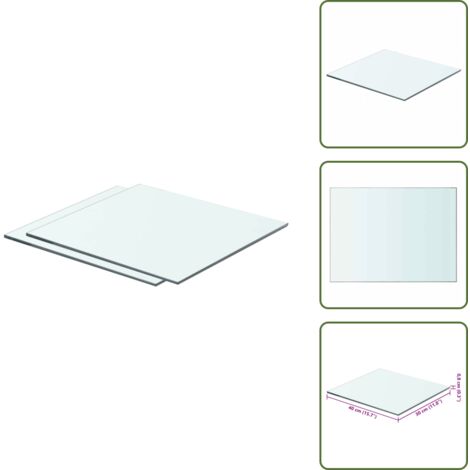 Ripiano in vetro - vidaXL Mensole in Vetro Trasparente 2 pz 40x30 cm -