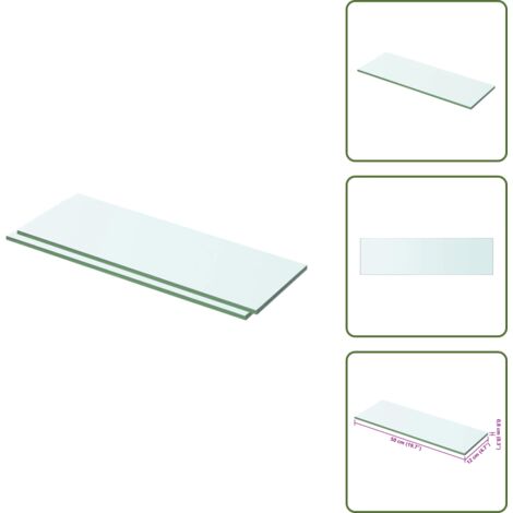 Ripiano in vetro - vidaXL Mensole in Vetro Trasparente 2 pz 50x12 cm - Espositore muro