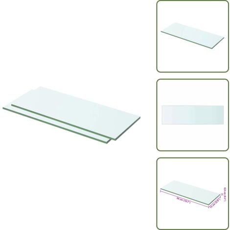 Ripiano in vetro - vidaXL Mensole in Vetro Trasparente 2 pz 50x15 cm - Supporto muro