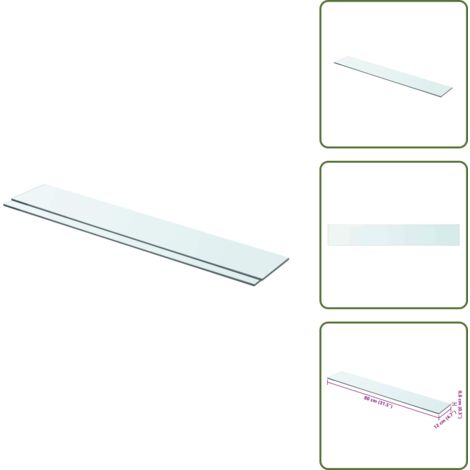 Ripiano in vetro - vidaXL Mensole in Vetro Trasparente 2 pz 80x12 cm - Espositore prodotti