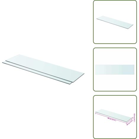 Ripiano in vetro - vidaXL Mensole in Vetro Trasparente 2 pz 80x20 cm -