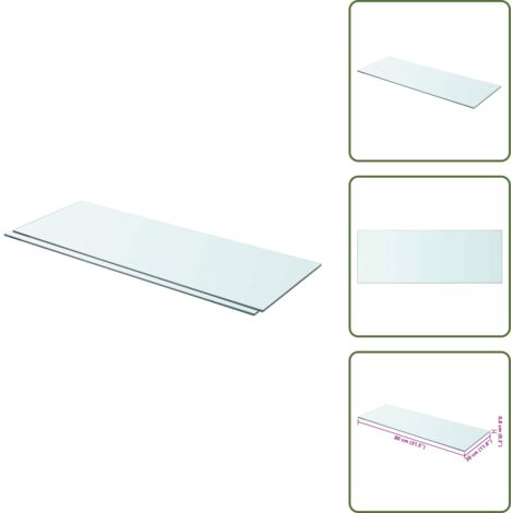 Ripiano in vetro - vidaXL Mensole in Vetro Trasparente 2 pz 80x30 cm -