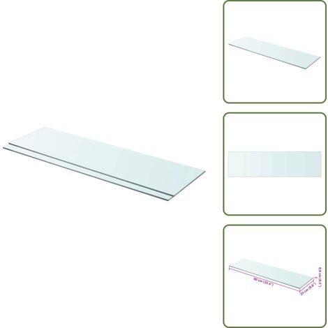 Ripiano in vetro - vidaXL Mensole in Vetro Trasparente 2 pz 90x25 cm - Espositore prodotti