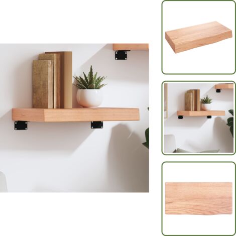Ripiano marrone chiaro - vidaXL Ripiano Muro Marrone Chiaro 40x20x6 cm Massello Rovere Trattato - Scaffale in legno