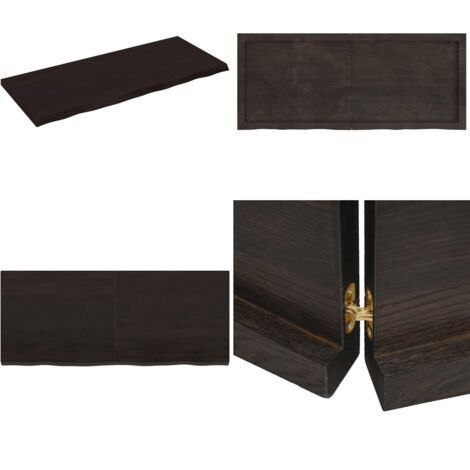 Ripiano Marrone Scuro 120x50x(2-4) cm Massello Rovere Trattato - Ripiano in legno - Ripiano in rovere