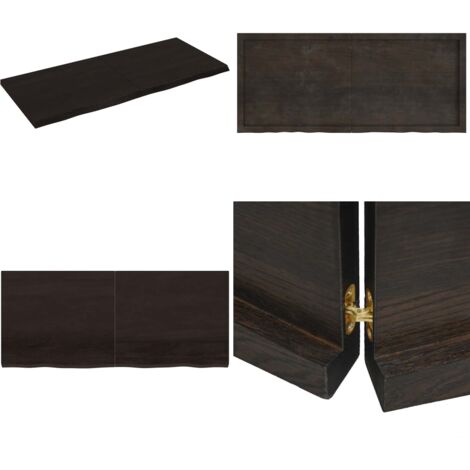Ripiano Marrone Scuro 140x60x(2-4) cm Massello Rovere Trattato - Ripiano in legno - Ripiano in rovere