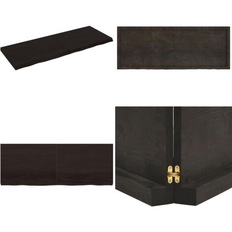 Ripiano Marrone Scuro 160x60x(2-6) cm Massello Rovere Trattato - Ripiano in legno - Ripiano in rovere