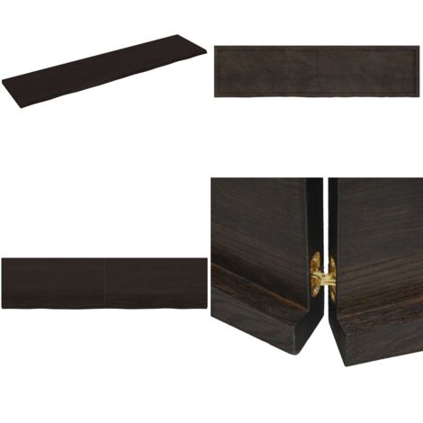 Ripiano Marrone Scuro 200x50x(2-4) cm Massello Rovere Trattato - Ripiano in legno - Ripiano in rovere