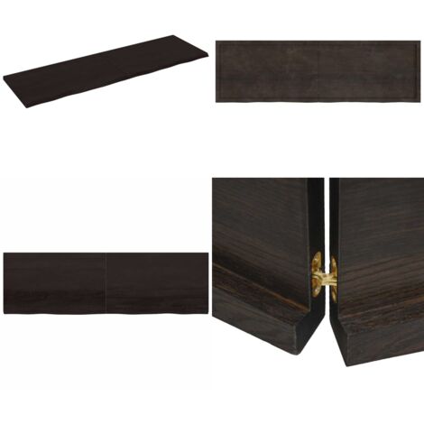 Ripiano Marrone Scuro 200x60x(2-4) cm Massello Rovere Trattato - Ripiano in legno - Ripiano in rovere