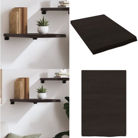 Ripiano Marrone Scuro 40x60x(2-4) cm Massello Rovere Trattato - Ripiano in legno - Legno Rovere