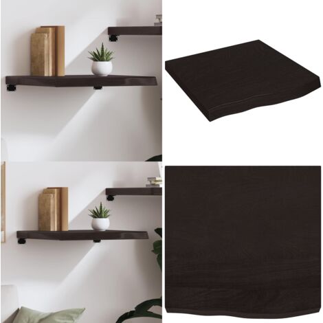 Ripiano Marrone Scuro 60x60x(2-6) cm Massello Rovere Trattato - Ripiano in legno - Legno Rovere