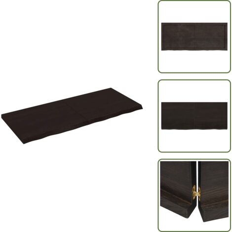 Ripiano marrone scuro - vidaXL Ripiano Marrone Scuro 120x50x(2-4) cm Massello Rovere Trattato - Ripiano con bordi vivi
