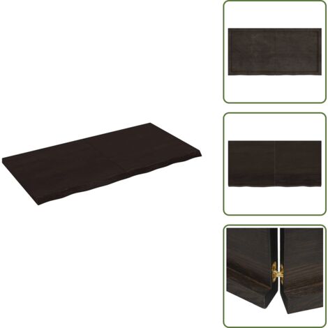 Ripiano marrone scuro - vidaXL Ripiano Marrone Scuro 120x60x(2-4) cm Massello Rovere Trattato - Ripiano con bordi vivi