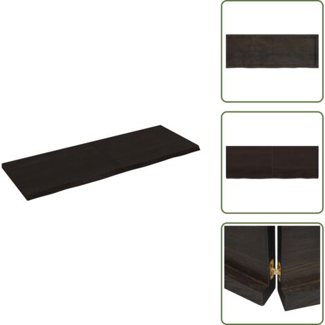 Ripiano marrone scuro - vidaXL Ripiano Marrone Scuro 140x50x(2-4) cm Massello Rovere Trattato - Ripiano con bordi vivi