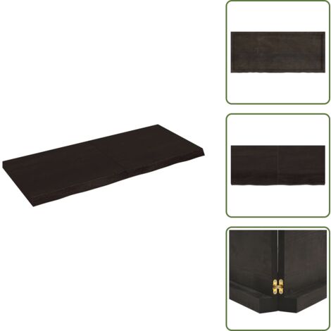 Ripiano marrone scuro - vidaXL Ripiano Marrone Scuro 140x60x(2-6) cm Massello Rovere Trattato - Ripiano con bordi vivi