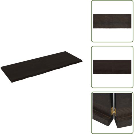 Ripiano marrone scuro - vidaXL Ripiano Marrone Scuro 160x60x(2-4) cm Massello Rovere Trattato - Ripiano con bordi vivi