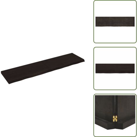 Ripiano marrone scuro - vidaXL Ripiano Marrone Scuro 200x50x(2-6) cm Massello Rovere Trattato - Ripiano con bordi vivi