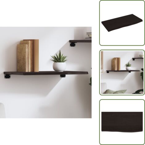 Ripiano marrone scuro - vidaXL Ripiano Muro Marrone Scuro 60x30x2 cm Massello Rovere Trattato - Ripiano rustico
