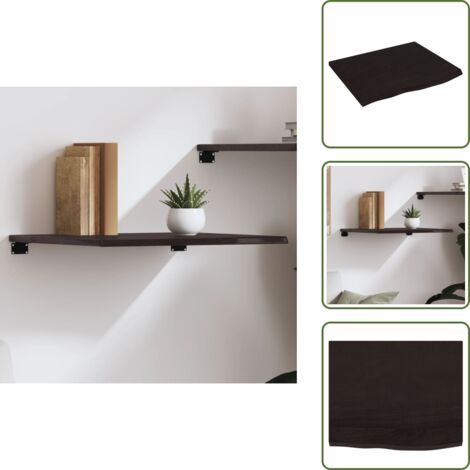 Ripiano marrone scuro - vidaXL Ripiano Muro Marrone Scuro 60x50x2 cm Massello Rovere Trattato - Ripiano rustico
