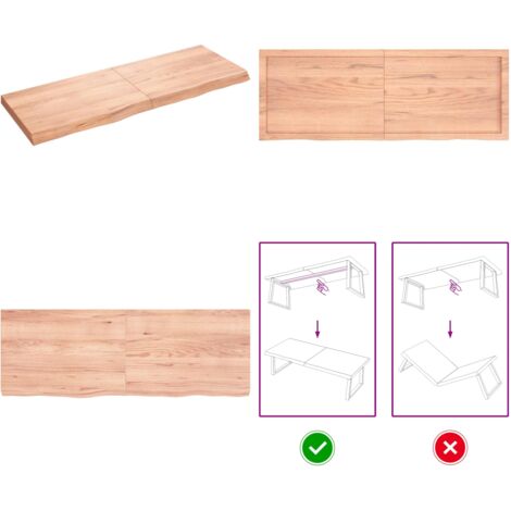 Ripiano Muro Marrone 140x50x(2-6) cm Massello Rovere Trattato - Ripiano in rovere - Ripiano muro