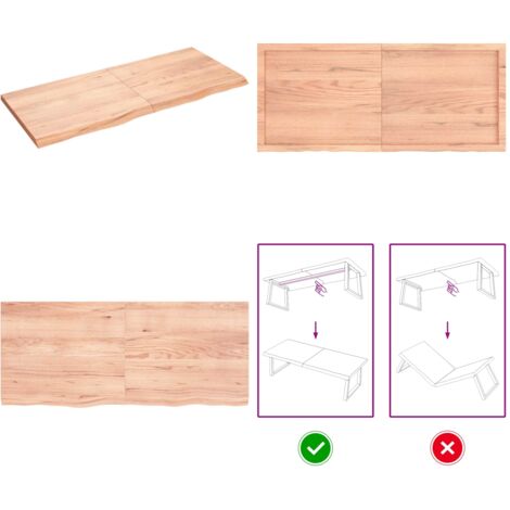 Ripiano Muro Marrone 140x60x(2-4) cm Massello Rovere Trattato - Ripiano in rovere - Ripiano in legno
