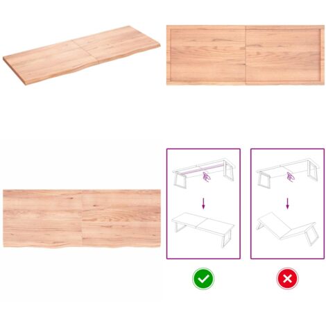 Ripiano Muro Marrone 160x60x(2-4) cm Massello Rovere Trattato - Ripiano in rovere - Ripiano muro