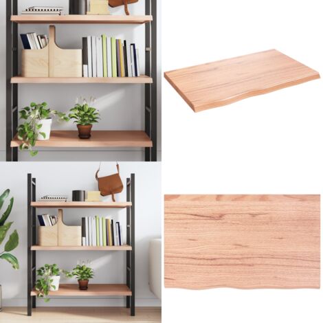 Ripiano Muro Marrone 80x50x(2-4) cm Massello Rovere Trattato - Ripiano in rovere - Ripiano muro