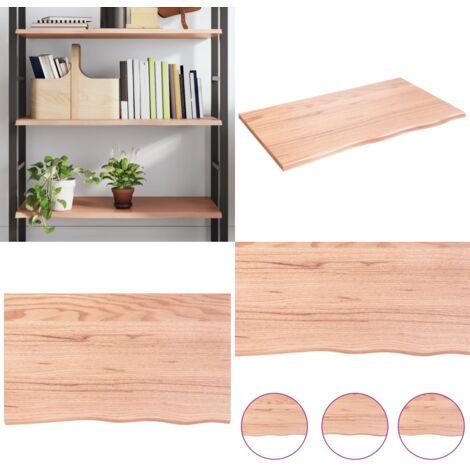 Ripiano Muro Marrone Chiaro 100x60x2cm Massello Rovere Trattato - Ripiano in rovere - Ripiano in legno